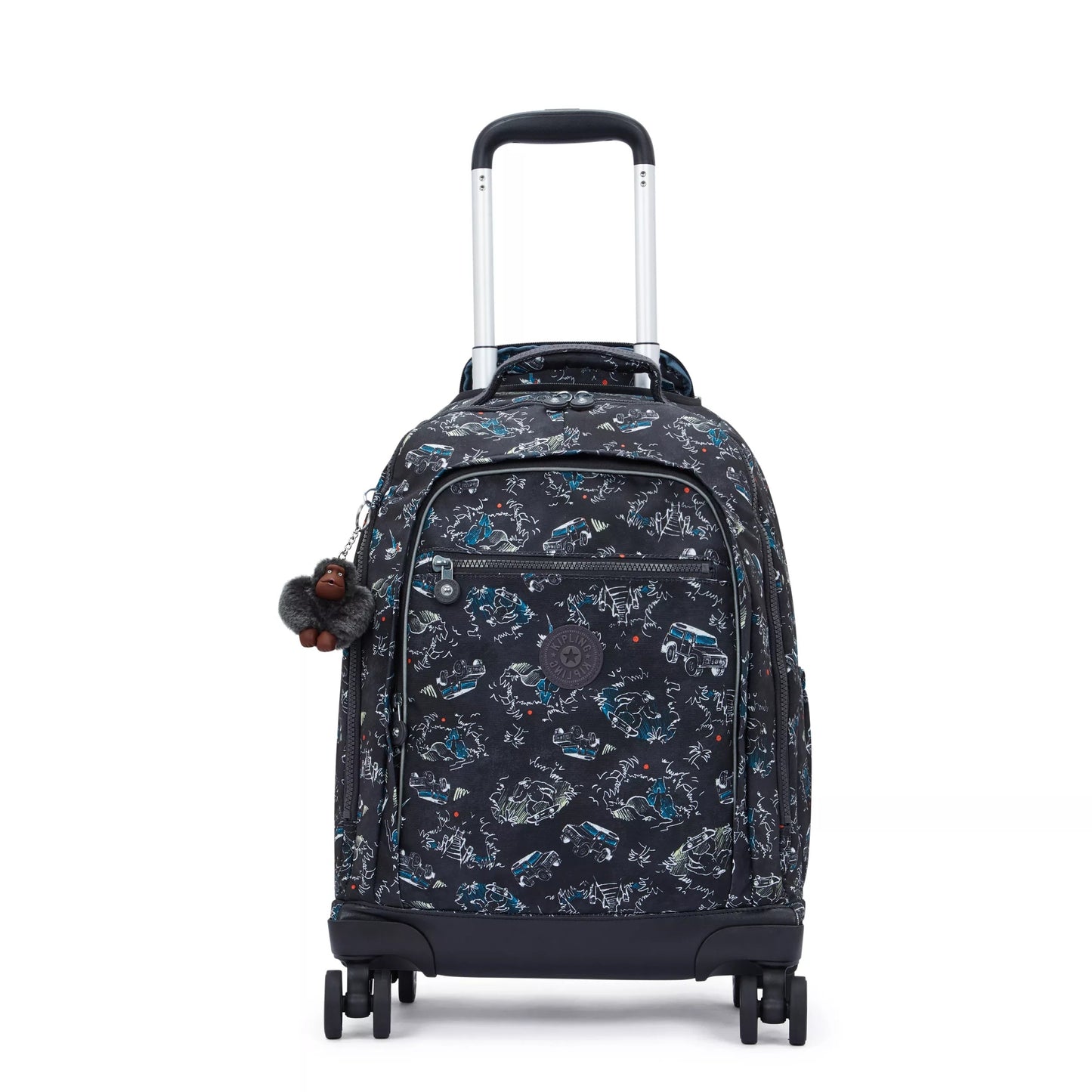 Kipling New Zea Jungle Fun Race wheeled backpack - front view