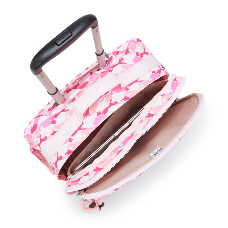 Kipling NEW STORIA Kids' 4-Wheeled School Bag Pink Palm - Large, detail view