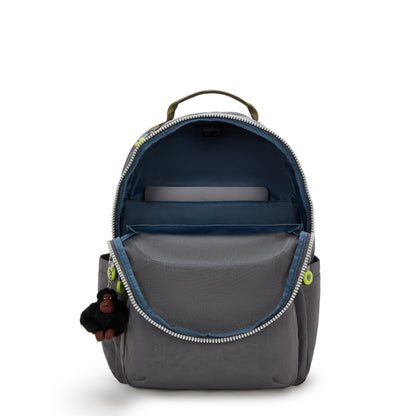 Kipling SEOUL Large Backpack Back To Grey - interior/laptop compartment view