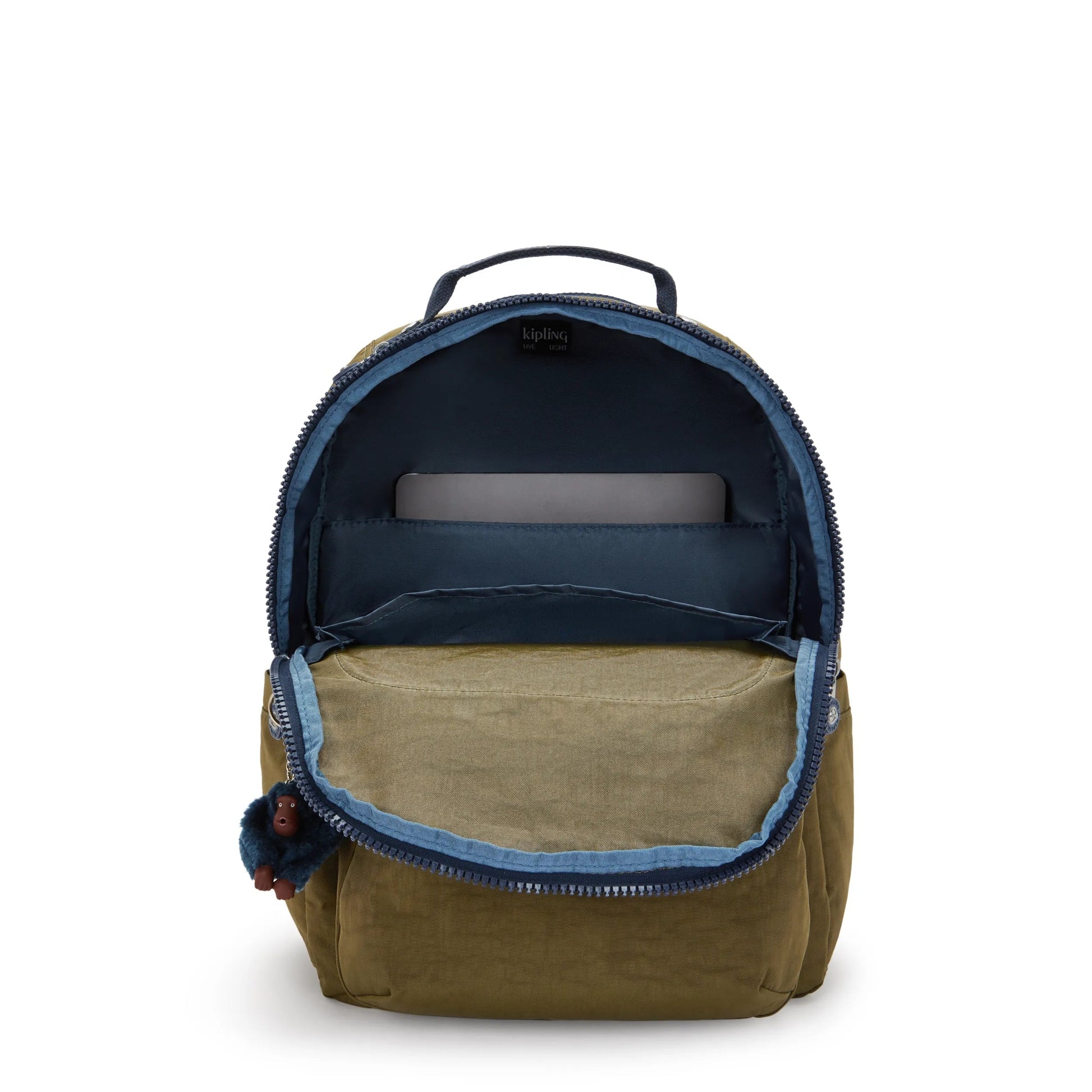 Kipling Seoul BTS Laptop Backpack Treasure Green - laptop sleeve view