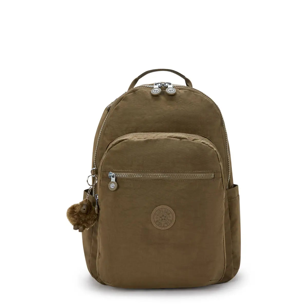SEOUL Large backpack with Laptop Protection Smooth Khaki - front view