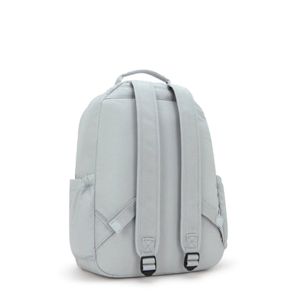 Kipling Seoul backpack with laptop protection, Easy Grey, side view