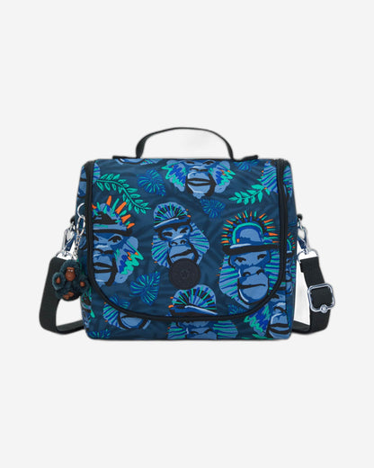 Kipling Kichirou Insulated Lunch Bag Blue Monkey Fun Large - front view