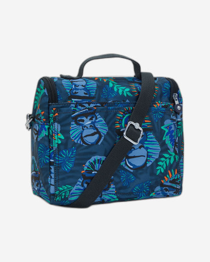 Kipling Kichirou Insulated Lunch Bag Blue Monkey Fun Large - side view