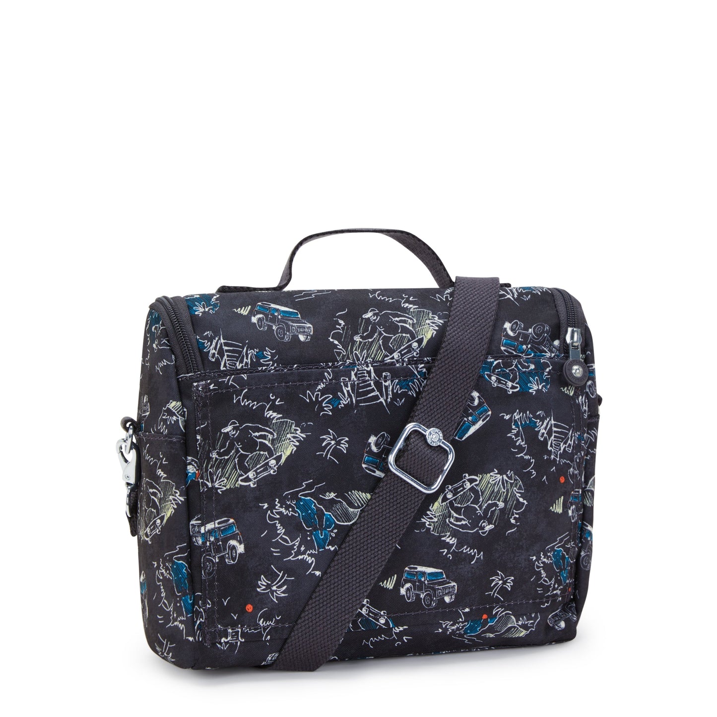 Kipling New Kichirou Insulated Lunch Bag Jungle Fun Race Large - side view