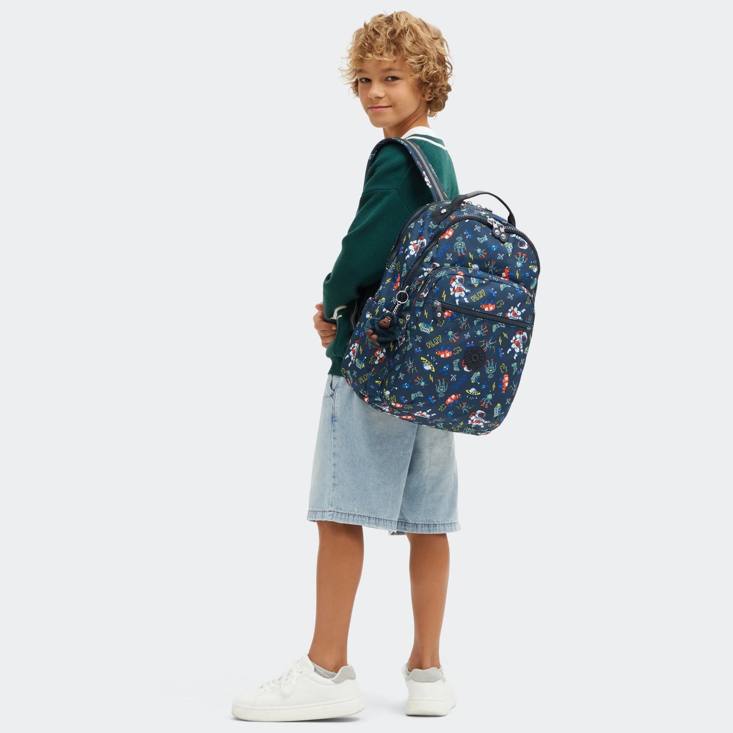 Kipling SEOUL LAP Backpack Space Game Blue - detail view