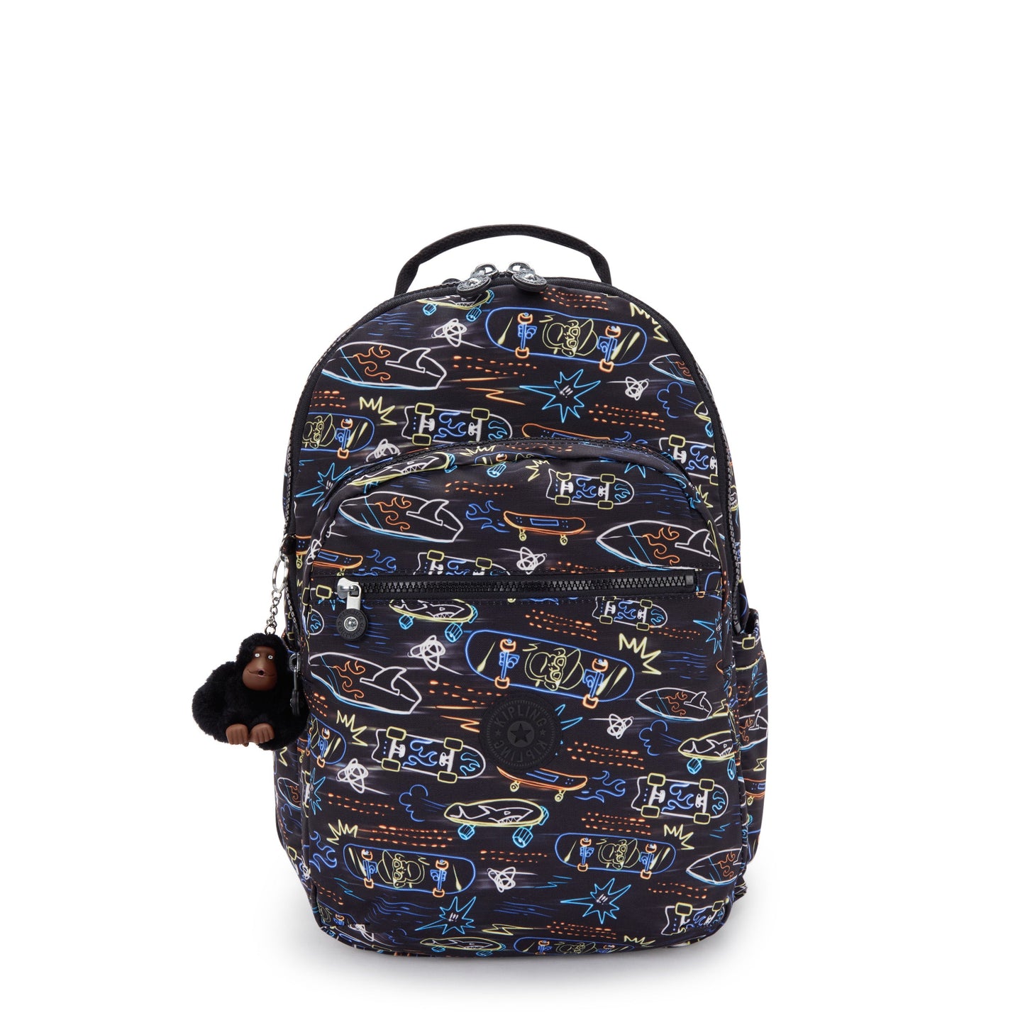 Kipling Seoul Lap Backpack Neon Skate - front view
