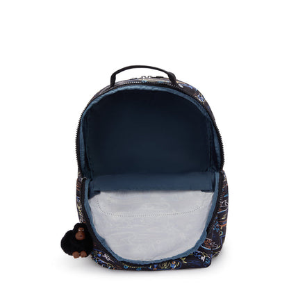 Kipling Seoul Lap Backpack Neon Skate - detail view