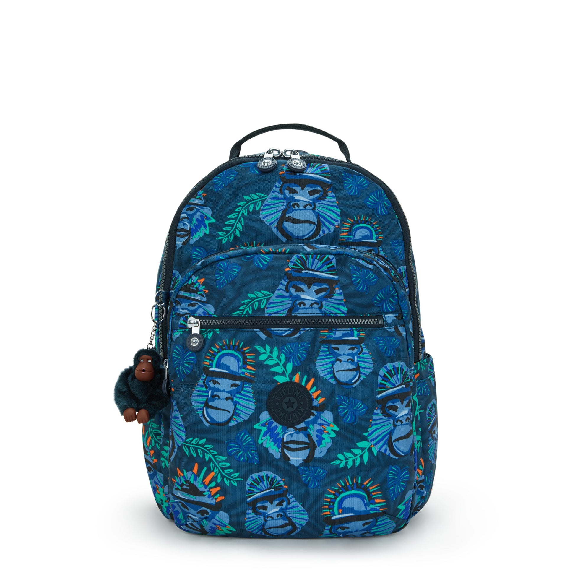 Kipling SEOUL LAP Backpack with Laptop Compartment Blue Monkey Fun - Large