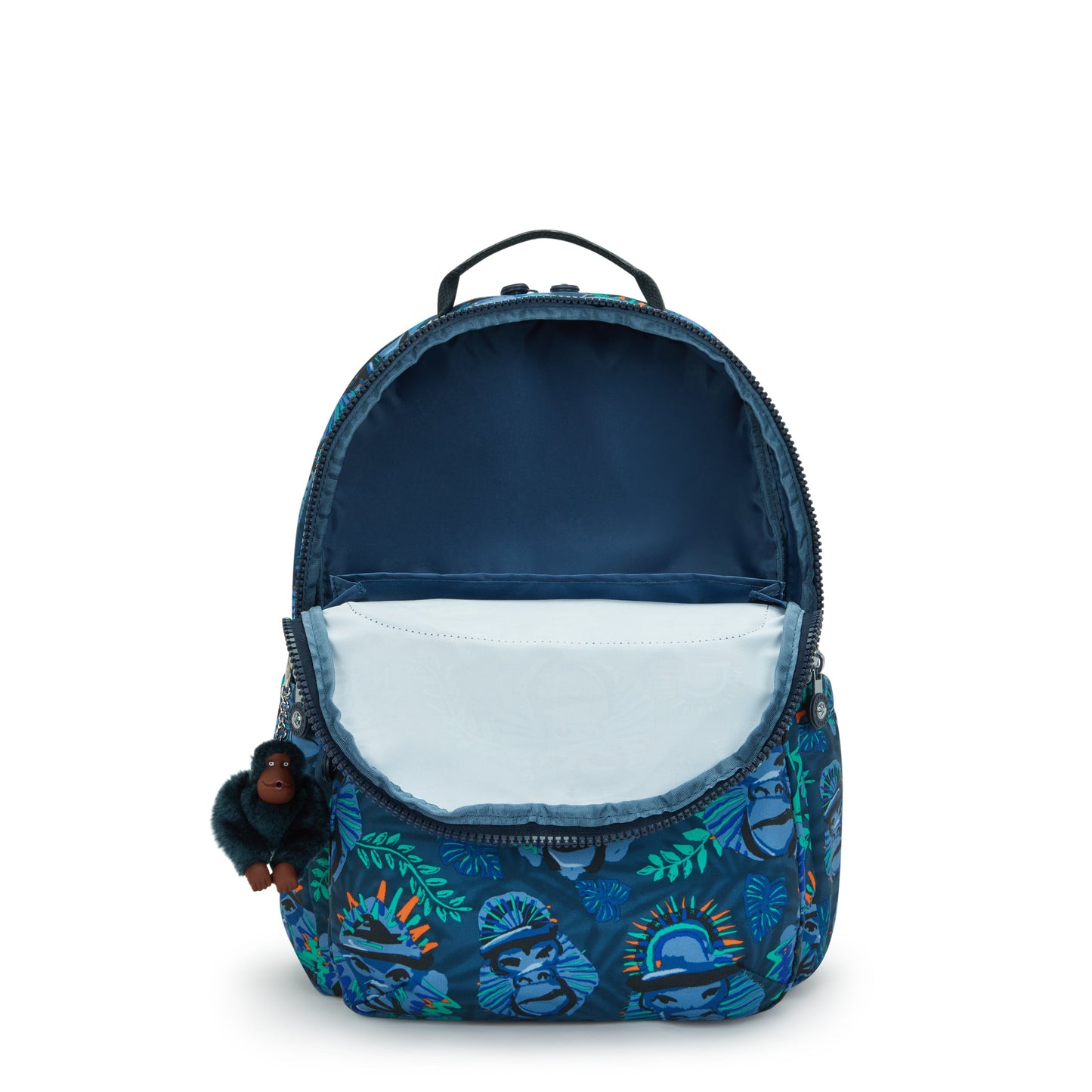 Kipling SEOUL LAP Backpack with Laptop Compartment Blue Monkey Fun - Large, detail view