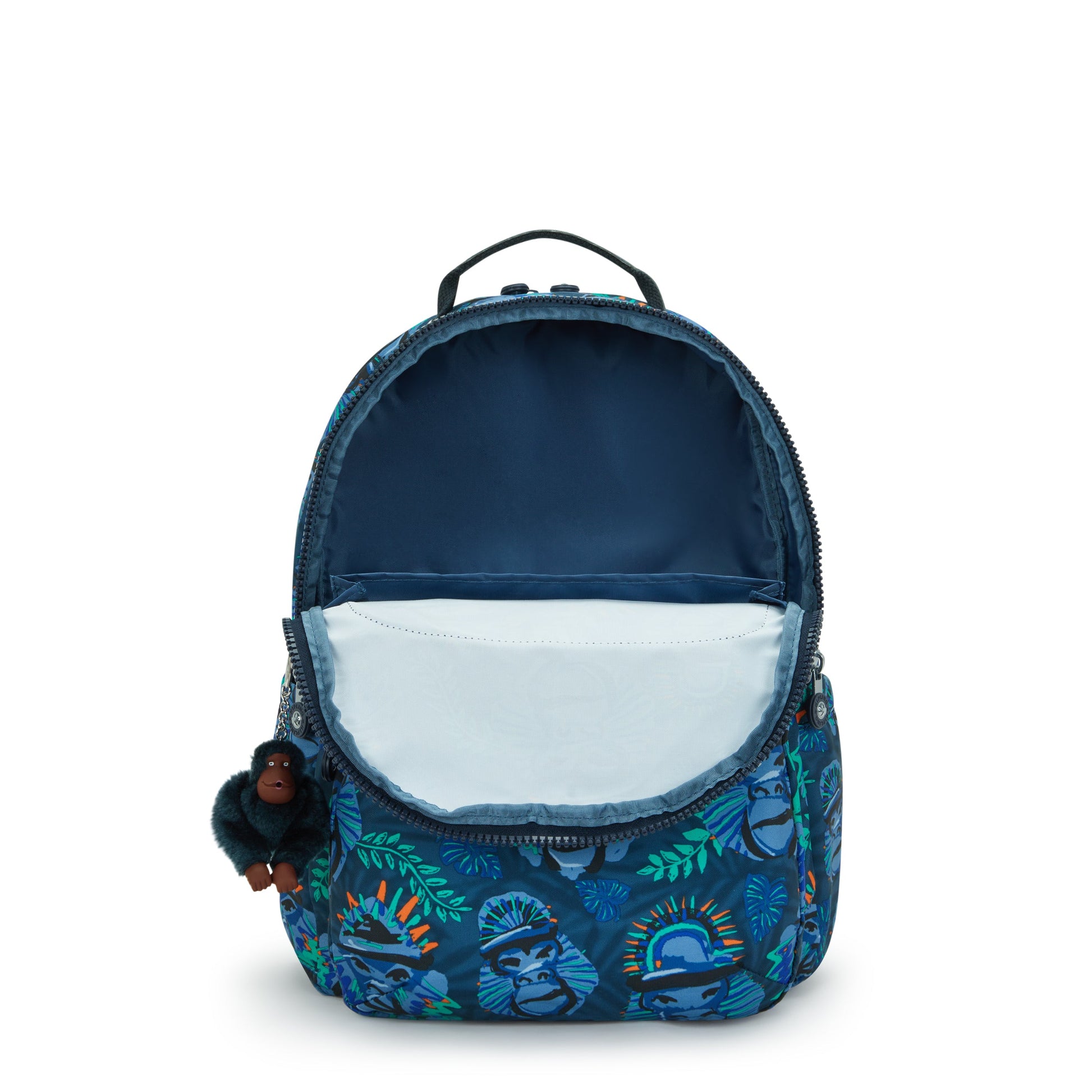 Kipling SEOUL LAP Backpack with Laptop Compartment Blue Monkey Fun - Large, detail view