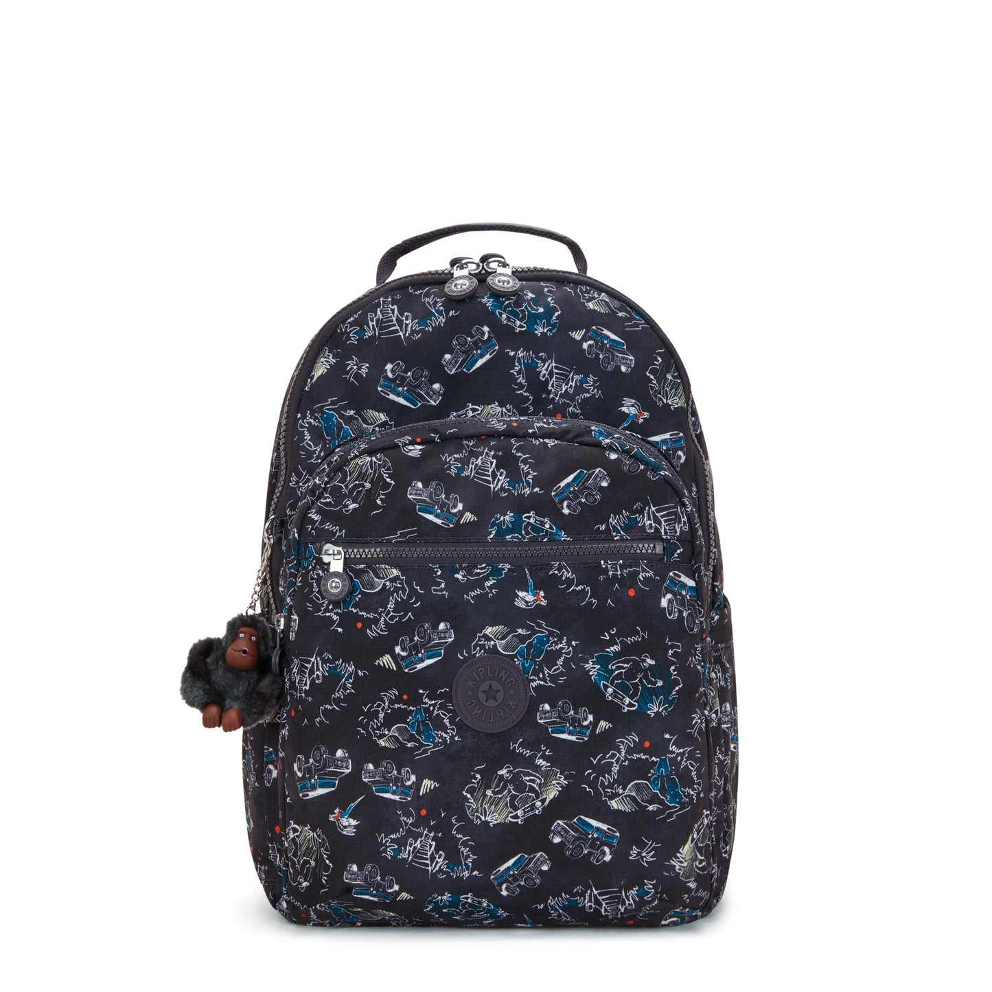 Kipling SEOUL LAP backpack Jungle Fun Race - front view