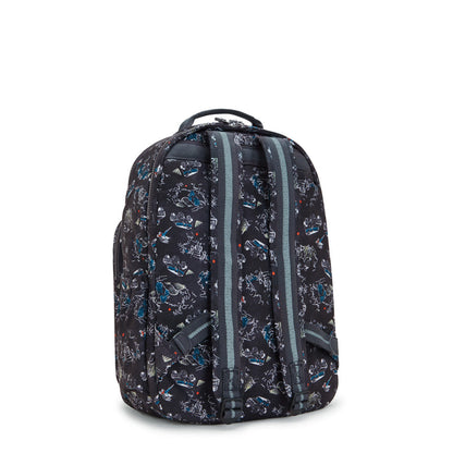 Kipling SEOUL LAP backpack Jungle Fun Race - side view