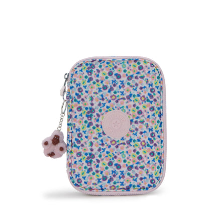 Kipling 100 PENS Pencil Case Digi Flower Print - front view