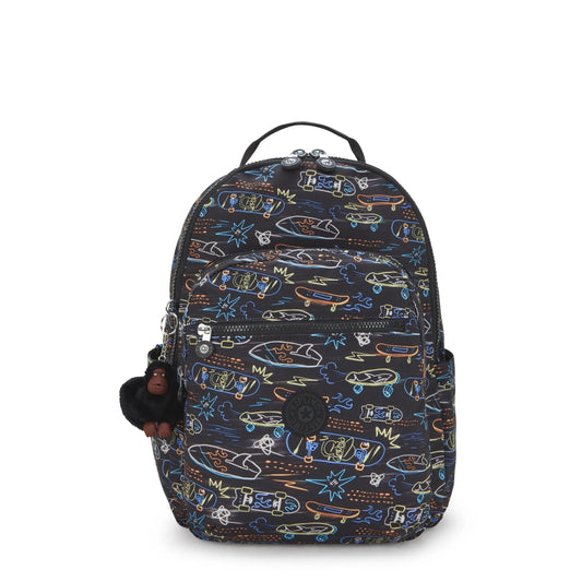 Kipling SEOUL COLLEGE EXTRA Backpack Neon Skate - front view