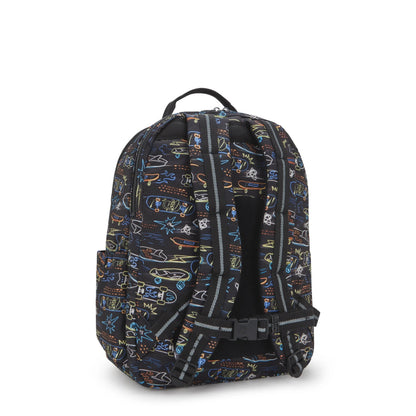 Kipling SEOUL COLLEGE EXTRA Backpack Neon Skate - side view