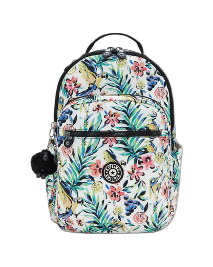 Kipling SEOUL Large Backpack Cocktail Floral - front view