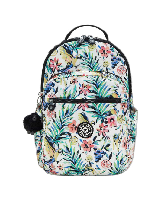 Kipling SEOUL Large Backpack Cocktail Floral - front view