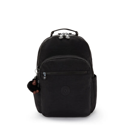 Kipling SEOUL College Extra Backpack True Black - front view