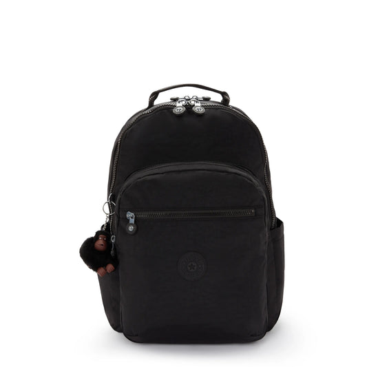 Kipling SEOUL College Extra Backpack True Black - front view