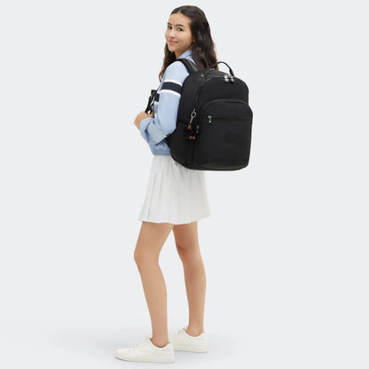 Kipling SEOUL College Extra Backpack True Black - detail view
