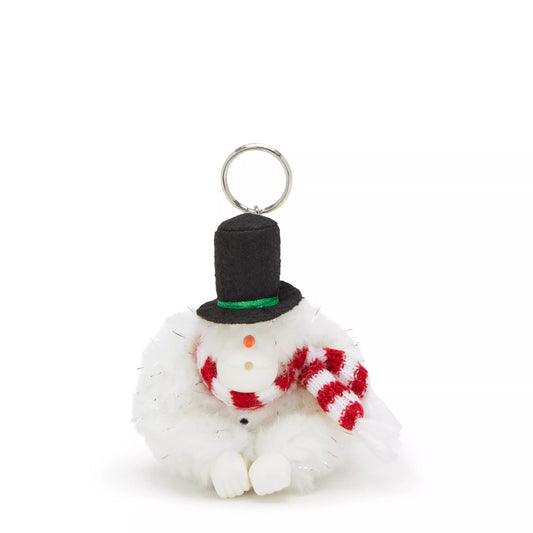 Kipling SNOWMAN MONKEY Snowman White Collector Keychain - front view