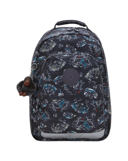 Kipling Class Room Backpack Jungle Fun Race - front view