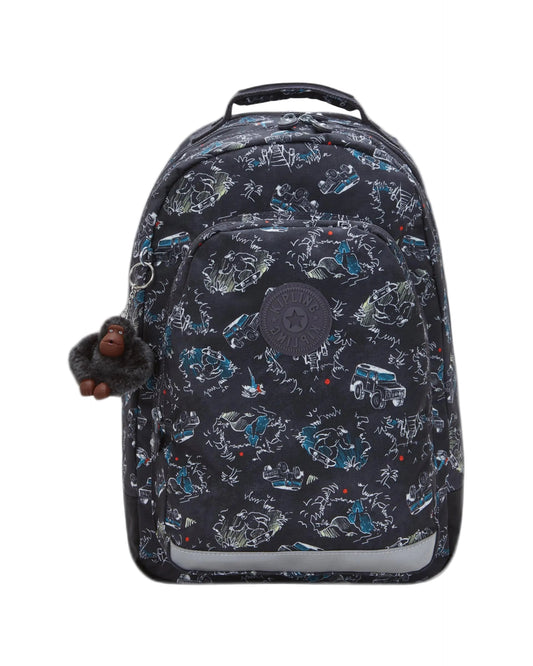 Kipling Class Room Backpack Jungle Fun Race - front view