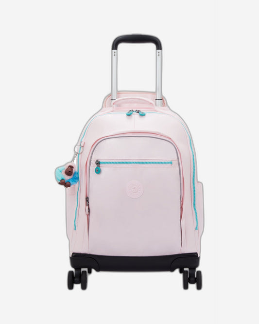 Kipling ZEA Kids' Wheeled Backpack Sea Pink Metallic - front view
