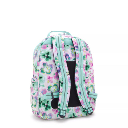 Kipling SEOUL College Backpack Aqua Blossom - side view