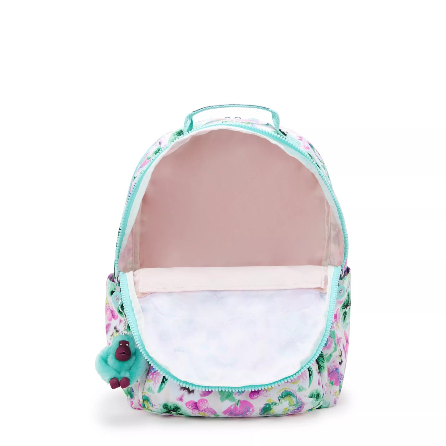 Kipling SEOUL College Backpack Aqua Blossom - detail view