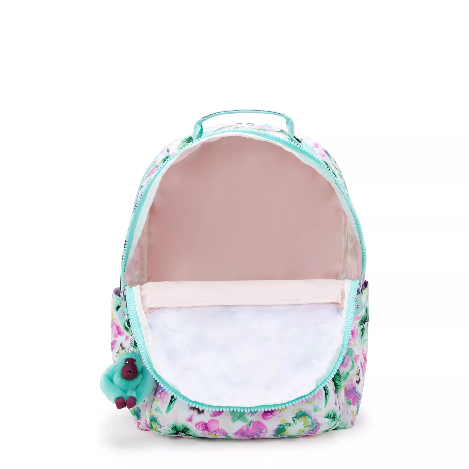 Kipling SEOUL College Backpack Aqua Blossom - detail view