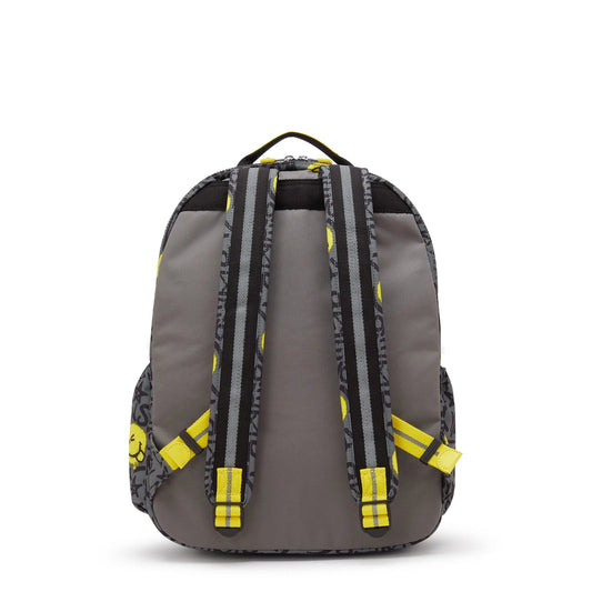 Kipling Seoul Laptop Backpack Happy Grey - side view — BambiniJO Jordan
