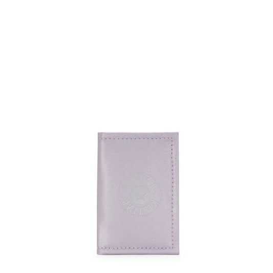 Kipling ITTA Card Holder Lilac Moon Metallic Block - front view — BambiniJO Jordan