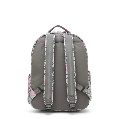 Kipling Seoul Laptop Backpack Happy Silver - side view