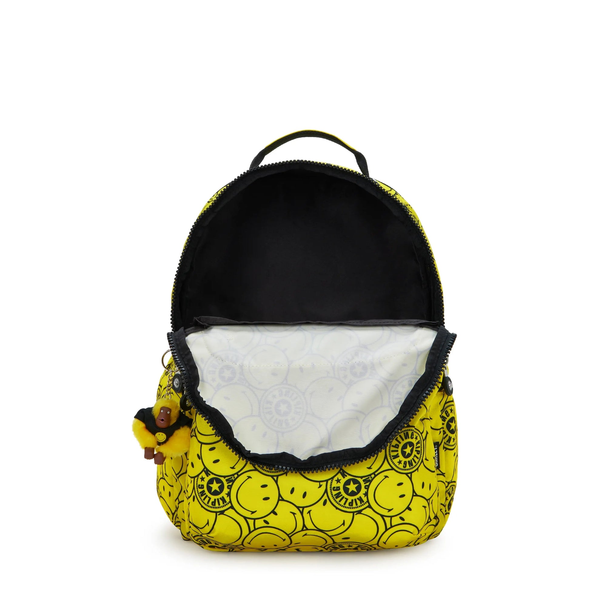 Kipling Seoul Lap Smiley Backpack Yellow Fun Ball - laptop compartment