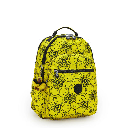 Kipling Seoul Lap Smiley Backpack Yellow Fun Ball - detail