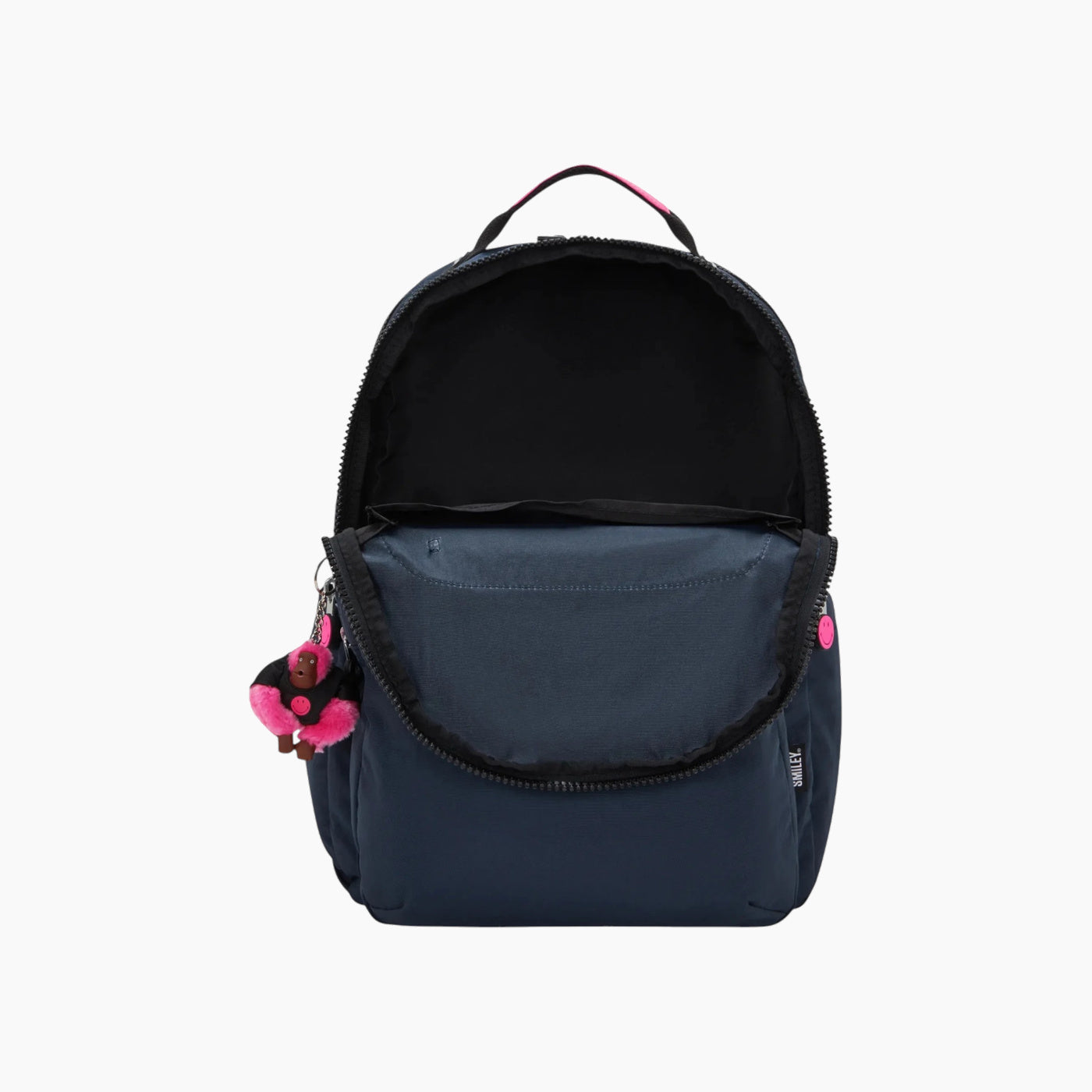 Kipling Seoul Lap Smiley Backpack Pink Fun Blue - side view