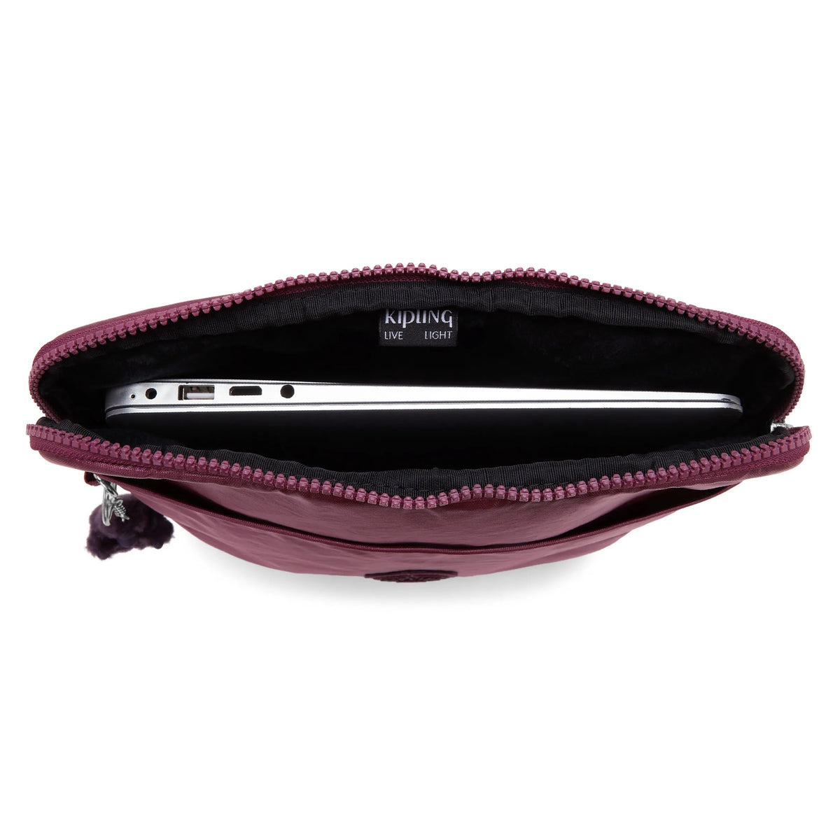 Kipling Laptop Keeper 15" Laptop Sleeve - Grape Wine Metallic