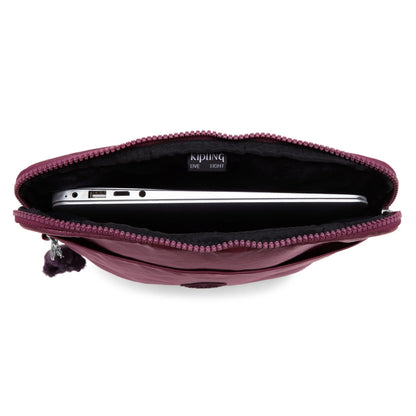 Kipling Laptop Keeper 15" Laptop Sleeve - Grape Wine Metallic