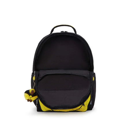 Kipling SEOUL Backpack with Laptop Protection - Yellow Fun Black - back view