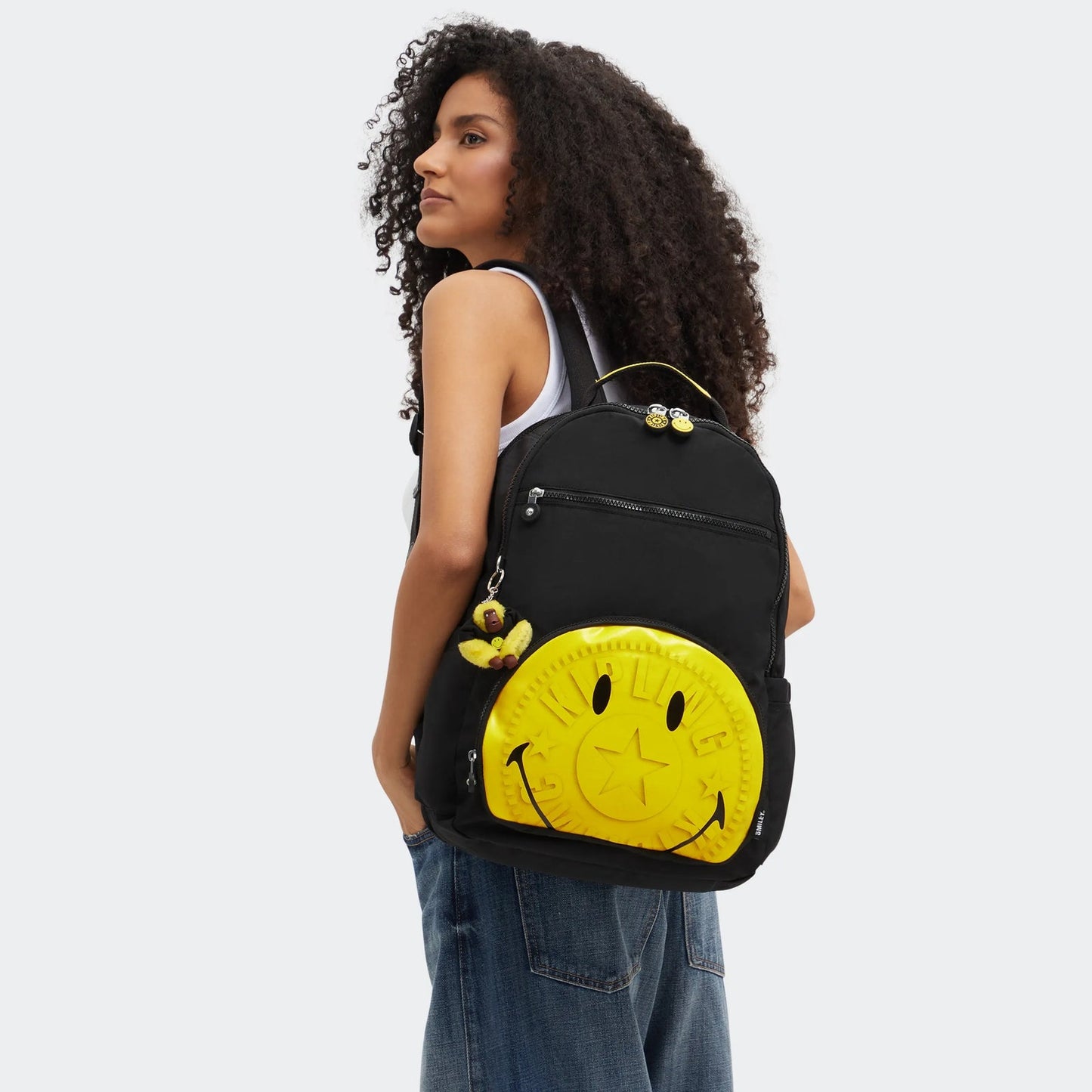 Kipling SEOUL Backpack with Laptop Protection - Yellow Fun Black - detail view