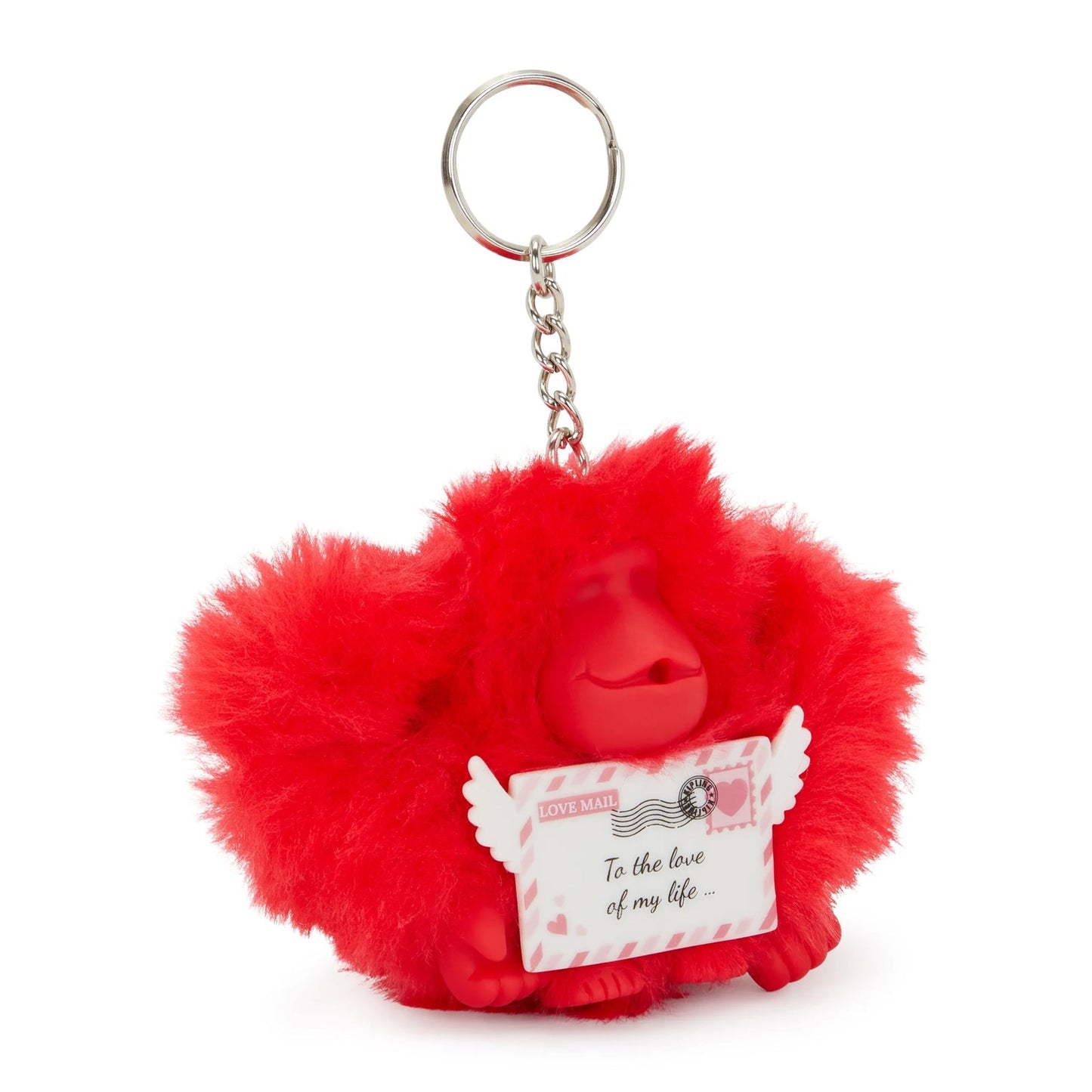 Kipling Valentine Letter Monkey Keychain Letter Red 5BW - side