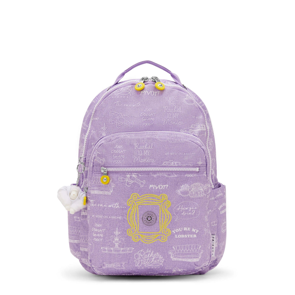 Kipling Seoul Laptop Backpack Friends Framed Lilac - front
