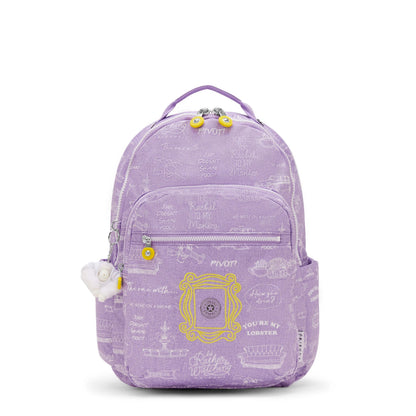 Kipling Seoul Laptop Backpack Friends Framed Lilac - front