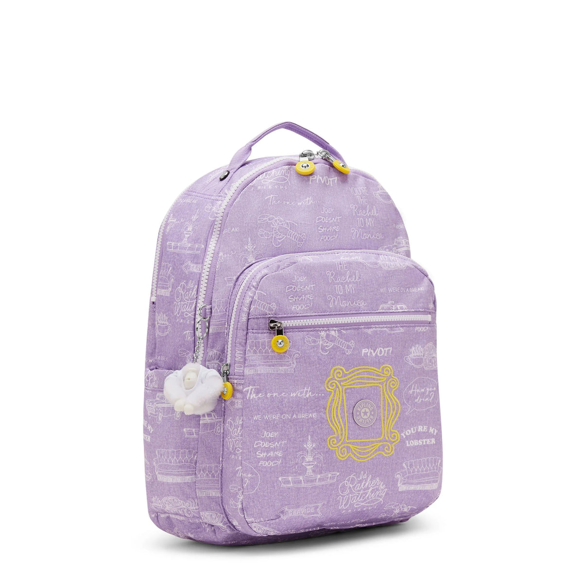 Kipling Seoul Laptop Backpack Friends Framed Lilac - detail