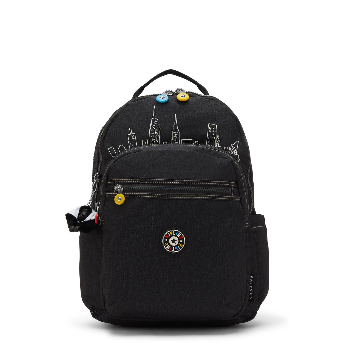 Kipling Seoul Laptop Backpack Skyline Black - front view