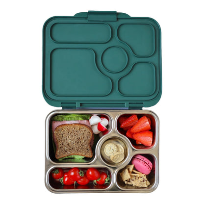 Yumbox - Stainless Steel Bento | 5 Compartments | Leakproof | Kale Green