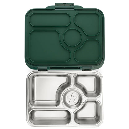 Yumbox - Stainless Steel Bento | 5 Compartments | Leakproof | Kale Green
