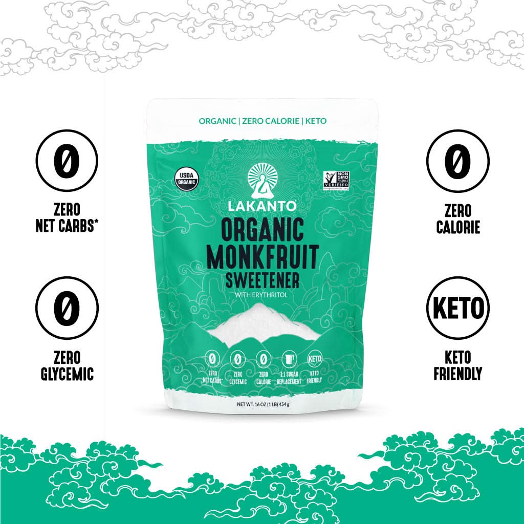 Lakanto Organic Classic Monk Fruit Sweetener 1:1 sugar replacement